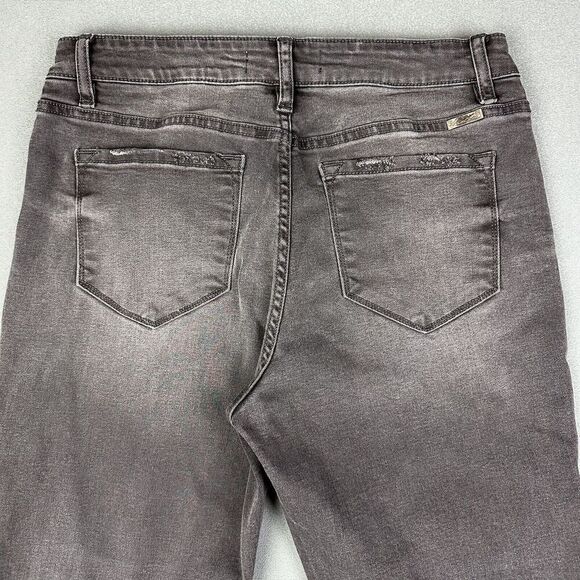 KanCan Zoey Mid Rise Skinny Jeans Womens 13 30 Faded Black Distressed Raw Hem - Picture 6 of 15